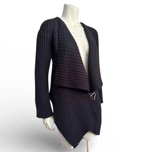 ANGEL II Asymmetrical Ribbed Cardigan - Italian Yarn - Women’s Medium - Picture 3 of 12